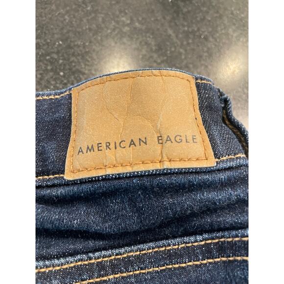 American Eagle stretch Skinnies jegging size 8 dark wash - Picture 3 of 9